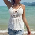 thumbnail image 4 of Women's Summer Sleeveless Knit Round Neck Slim Neckless Tank Top White,S, 4 of 6