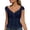 Blue, variant on Cnbwig Women's Summer Tops Elegant Ruffle Collar Slim Fit T Shirt V Neck Cap Sleeve Button Down Shirts for Casual Wear