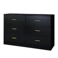 thumbnail image 4 of Spaco Dresser for Bedroom 6 Drawers Dresser Chest of Drawer Bedroom Furniture, Black Dresser, 4 of 7