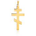 thumbnail image 5 of 14K Solid Yellow Gold Eastern Russian Orthodox Holy Cross Necklace Religious Chain Pendant Jesus Christ Charm, 5 of 13