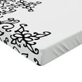 thumbnail image 2 of Ambesonne Abstract Fitted Sheet, Floral Vignette Design, Full Size, Black and White, 2 of 3