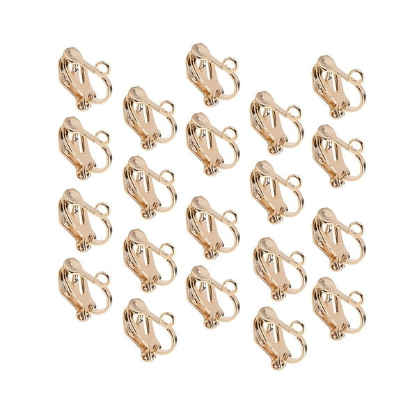 Zehuanyu 20 Pcs Ear Clip Earrings Decoration Hanging Earrings 1X1.2cm Golden
