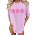 thumbnail image 2 of Tropical Flower Graphic Tees for Women 2026 Summer Casual Short Sleeve Crewneck Oversized Beach Vacation T Shirts, 2 of 4