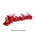 thumbnail image 4 of Ounissouiy Modelo de tren con temática navideña, adorno de pastel de Navidad, decoración reutilizable, decoración para sala de estar, festival Kits de decoración para fiestas Rojo, 4 of 6