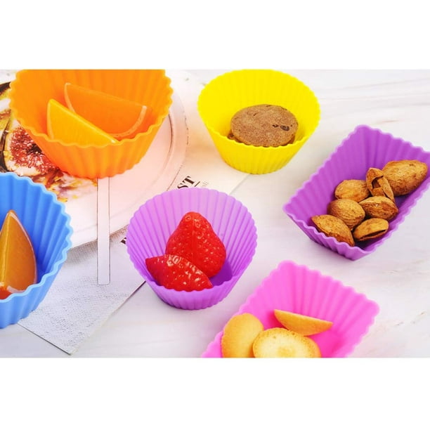 Pantry Elements Rectangular Silicone Cupcake Liners for Baking 12-Pack  Reusable Non-Stick BPA Free Muffin Liners Baking Cups Molds for Baking,  Bento