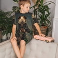 thumbnail image 4 of Balery Lotus Leaf Starry Sky Guinea Pig Conjunto de Pijama Infantil de Manga Corta con Estampado – Ropa de Dormir de Algodón Suave-XX-Large, 4 of 6