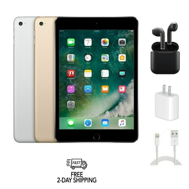 Apple iPad Mini 4 Reconditionné A1538 (WiFi) 128 Go Gris Cosmique (Grade B) avec Écouteurs Sans Fil