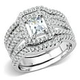 thumbnail image 1 of Women Rhodium Brass Ring with AAA Grade CZ in Clear - Size 7, 1 of 1