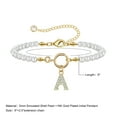 thumbnail image 2 of TURANDOSS White, Pearl Inital Bracelet, Gold Plated, 2 of 6