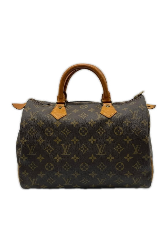 Pre-Owned LOUIS VUITTON Monogram Speedy 30 M41526 Handbag, Black Leather, Women's