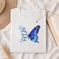 thumbnail image 3 of Jollimate Always Give Her Wings to Fly Shirt, Blue Butterfly Graphic Tee, Inspirational Gift for Women, 3 of 6