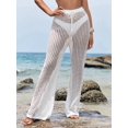 thumbnail image 2 of Pantalones de playa con cobertura en traje de baño RoseSeek White para mujer, 2 of 7
