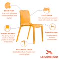 thumbnail image 3 of Silla de comedor LeisureMod Mid-Century Modern naranja transparente, 3 of 9