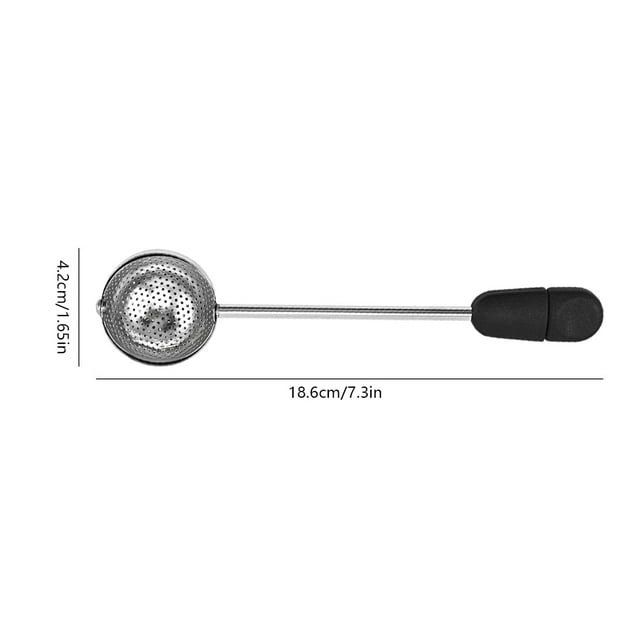 Stainless Steel Rotatable Tea Infuser Polished Washable Portable Polished Reusable Mesh Strainer Indoor Kitchen Filter Kitchenware Black
