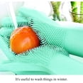 thumbnail image 4 of Dishwashing Gloves Dish Scrub Gloves Reusable 100% food grade Silicone Scrubber Gloves high temperature For Dishes Housework Kitchen Pet Grooming Bathroom Cleaning, 4 of 7