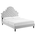 thumbnail image 2 of Modway Gwyneth Tufted Performance Velvet Full Platform Bed in Light Gray, 2 of 10