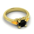 thumbnail image 3 of Diamond-Capitals 2.50 Carat Wonderful Round Cut Black Onyx & Citrine Gemstone Three Stone Ring for Anniversary Gift 18K Yellow Gold Size 10, 3 of 8