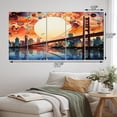 thumbnail image 4 of Designart "Orange Bridge Gateway Painting I" Architecture Metal Wall Decor Set, 4 of 5