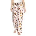thumbnail image 1 of Fotbe Autumn Maple Leaf with Hedgehog Pantalones de Pijama para Mujer, Pantalones de Dormir, Pantalones Pj con Cordón y Bolsillos-Medium, 1 of 6