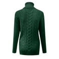 thumbnail image 5 of TTUHYWXI Womens' Turtleneck Long Sleeve Cable Knit Sweaters (Green, L), 5 of 5
