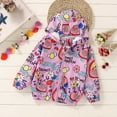 thumbnail image 2 of XEGLSBU Girls Jackets Size 6-7 Black Children Fashion Cute Print Hooded Long Sleeve Hacket Zipper Hooded Windproof Coat Windbreaker Girls Jackets Size 8-10 No Hood Purple Size 5-6 Years, 2 of 3