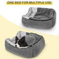 thumbnail image 4 of Cama para perros GASUR con capucha rectangular en forma de cueva, color gris, 4 of 5