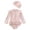 Pink B, variant on WOLLED 9M-8Y Baby Newborn Girls One Piece Swimsuits Toddler Kids Long Sleeve Rash Guard Swimwear UPF 50 Sun Protection Bathing Suits with Hat