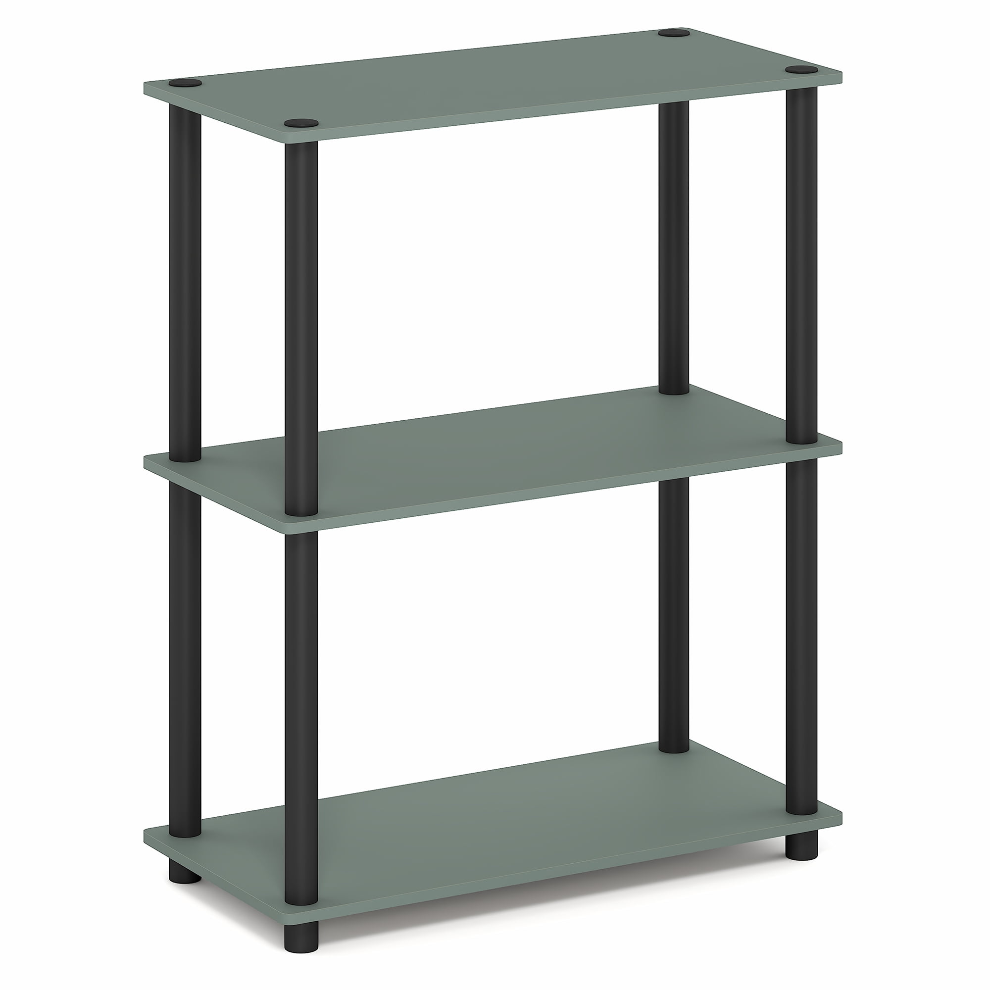Furinno Turn-N-Tube Toolless Assembly 3-Tier Closet Shelf, Green Closet Organizer, Open Shelf Closet Organizers and Storage, for Wardrobe, Living Room, Sage Green
