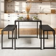 thumbnail image 6 of Asofer 45.5" Small Kitchen Dining Table Set with 2 Benches, Multi-Use as Coffee Table/Shoe Bench, Grey, 6 of 9