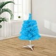 thumbnail image 2 of 1.5ft Artificial Christmas Tree, Realistic Premium Spruce Hinged Full Christmas Tree with 796 Branch Tips Holiday Xmas Tree with LED Lights and Foldable Base for Home Party Office Decoration(Blue), 2 of 5