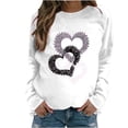 thumbnail image 5 of Craaazy Valentine Long Sleeve Tops for Women Love Heart Graphic Round Neck Shirt Gifts, 5 of 6