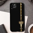 thumbnail image 1 of Funda de teléfono con 26 letras de oro rosa para Iphone, carcasa trasera con corona a la moda para Iphone 12, 13, 11, 14 Pro, X, Xs, XR, Xsmax Fivean unisex, 1 of 2
