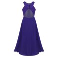 thumbnail image 3 of TiaoBug Girls Floral Lace Halter Princess Dress Wedding Bridesmaid Maxi Dress Formal Evening Prom Gown Purple 10, 3 of 6