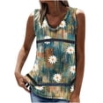 thumbnail image 1 of Birdeem Mode Femme Été Sans Manches Col en V Chandail Imprimé Blouse Décontractée, 1 of 5