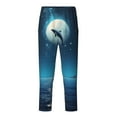 thumbnail image 2 of Gukieu Night Sky Moon Dolphin Print Youth Home Trousers, Elastic Waistband with Pockets for Home and Outing, Suitable for Children Aged 5-16-Medium, 2 of 6