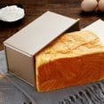 thumbnail image 3 of PENGXIANG Toast Bread Mold Pullman Loaf Pan Non-Stick Carbon Steel Corrugated Bakeware With Box Cover For Baking Cake (8.3X4.3X4.7 Inch), 3 of 7