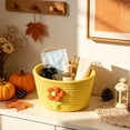 thumbnail image 6 of OANLKGI 7 in Cotton Rope Storage Basket With Cute Flower Decor Small Woven Organizer Bin Candy Holder For Halloween Thanksgiving Desktop Snack Key Makeup Home Tabletop Decor, 6 of 7
