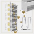 thumbnail image 4 of 6 Tiers Over The Door Organizer Hanging - 100D EXTRA THICK & 50lbs HUGE CAPACITY, 12 Side Mesh Pockets Over The Door Shoe Organizer, Hanging Closet Organizer (Light Gray, 1pc), 4 of 7