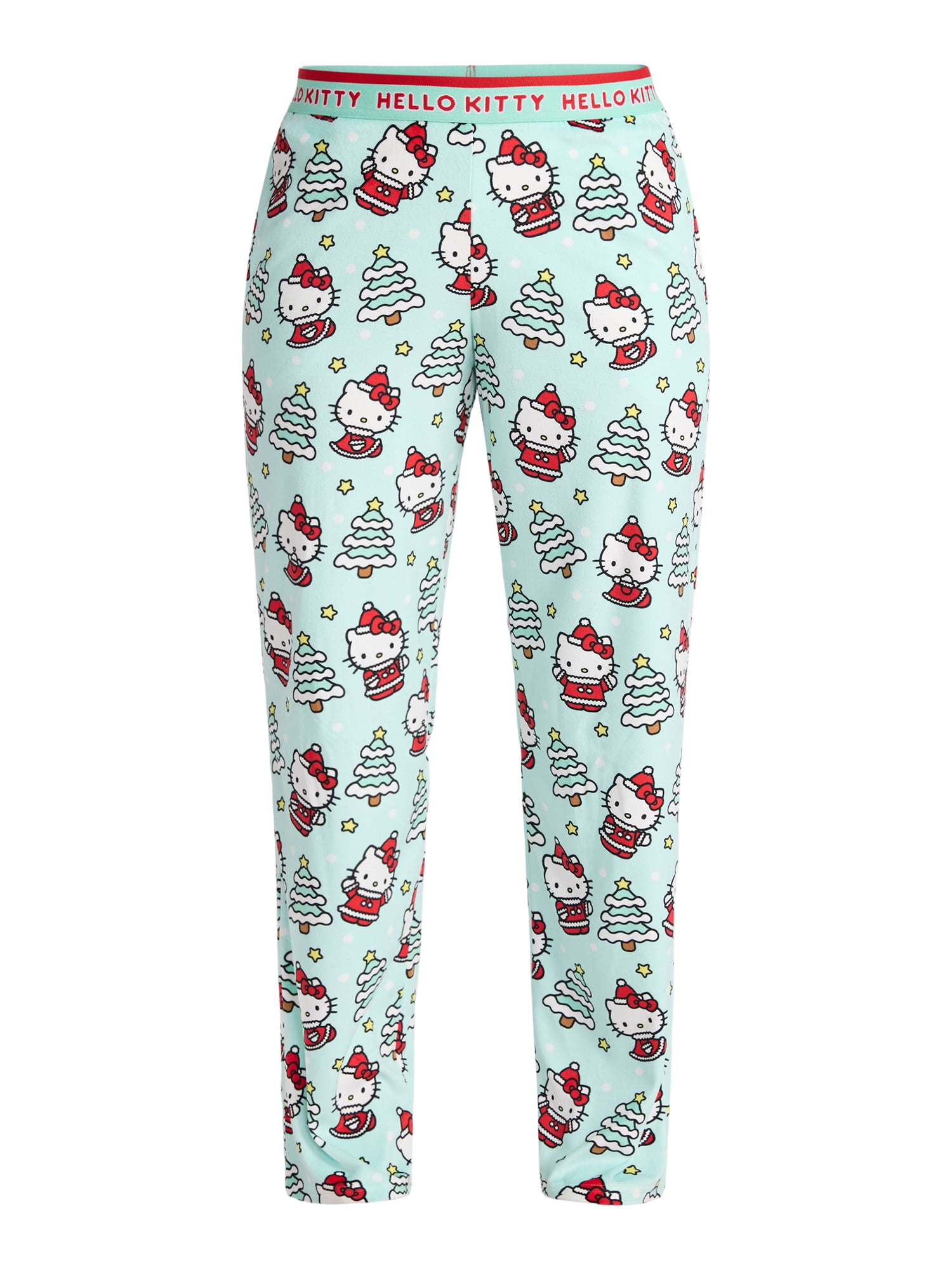 Hello Kitty Women's and Women's Plus Christmas Print Velour Sleep Pants, Sizes XS-3X