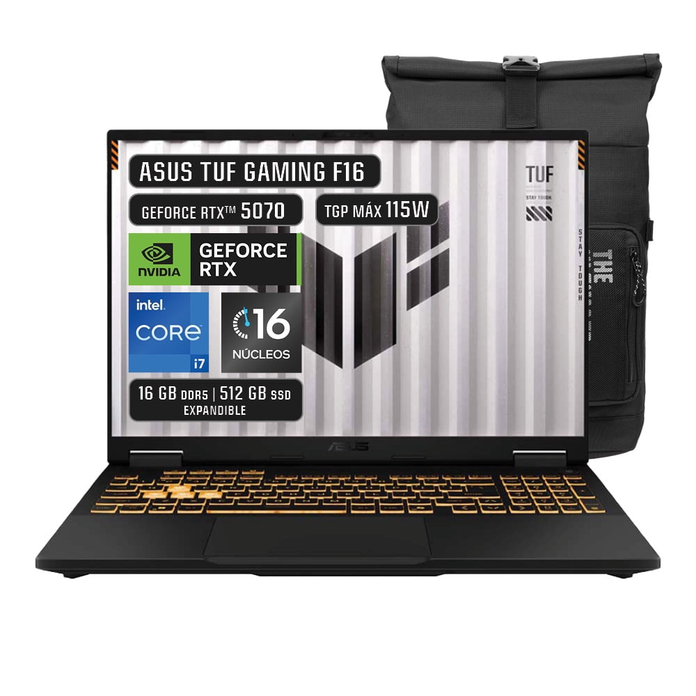 Laptop Asus TUF FX608JPR-TU228W Ci7 16GB 512GB RTX 5070 Gris