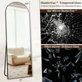 thumbnail image 6 of Easy4Home 58"x19" Arched Full Length Mirror with Aluminum Alloy Frame Freestanding Floor Dressing Mirror, Black, 6 of 6