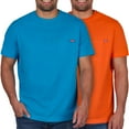 thumbnail image 2 of Coleman Men's Rugged Workwear Short Sleeve Pocket Tee, 2 Pack (Blue/Tangerine, XL), 2 of 2