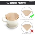 thumbnail image 4 of Ceramic Pour Over Coffee Dripper, Small Ceramic Pour Over, Off White, 3 Holes, Single, Small Coffee Dripper, 4 of 4