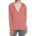 thumbnail image 2 of Delayuji Womens Coat Solid Color Hooded Sun Protection Long Sleeve Jacket Lightweight Ice Silk Sports Outdoor Zipper Jacket, 2 of 7