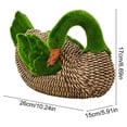 thumbnail image 2 of ERTZAE&nbsp;1pc Resin Figurine Green Sculpture,Flocked Imitation Rattan Woven Duck,for Garden Patio Decor,Resin Ducks with Naturalistic Woven Texture,Weatherproof Statues for Indoor/Outdoor Display, 2 of 4
