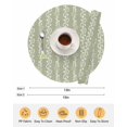 thumbnail image 6 of 15 Inch Round Placemats Set of 6, Sage Green Spring Leaves Non Slip Heat Insulation PP Table Mats, Pastoral Botanical Striped Flowers Washable Place Mats for Kitchen Dining Party Table Decor, 6 of 7