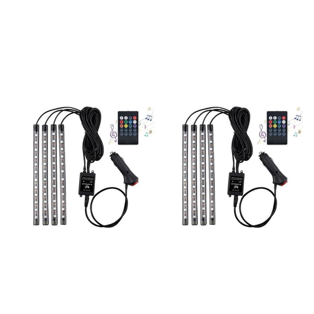 Riwesomey Tiras de luces LED para coche, Interior debajo del tablero, ventana trasera, lámpara de ambiente, Kit de decoración de vehículo activado por Type5 NO5 Riwesomey CBP227757