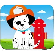 Swono Dog Mouse Pads Smiling Dalmatian Pup Wearing A Fireman's Hat and Wagging His Tail Happily Sitting Mouse Pad