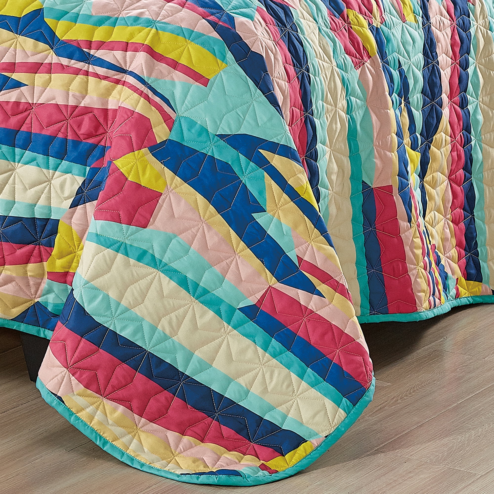 Evjk 3-Piece Decorative Lightweight Bedspread Set – Breathable, Microfiber with Chic Print, QUEEN
