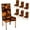 Style-14, variant on muroi Fall Chair Covers for Dining Room Set of 6 Pumpkin Leaves Spandex Stretch Autumn Dining Room Chair Cover Removable Washable Kitchen Parsons Chair Covers Seat Slipcovers
